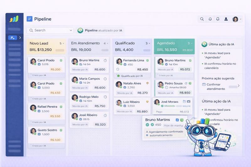 CRM e pipeline sem perder a conversa